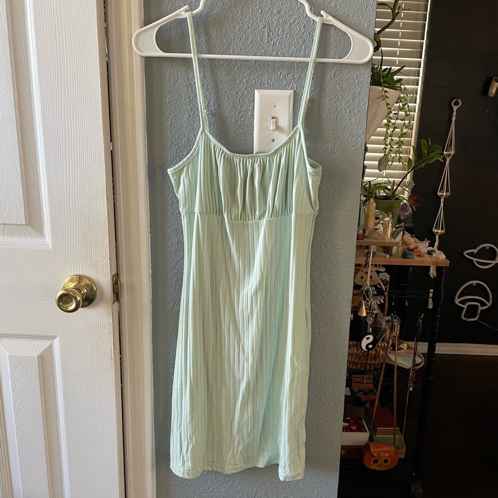 Mint green mini dress bodycon - fits small